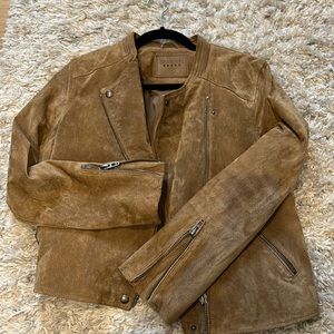 BLANK NYC Next Level Brown Suede Moto Jacket Medium - Real Leather